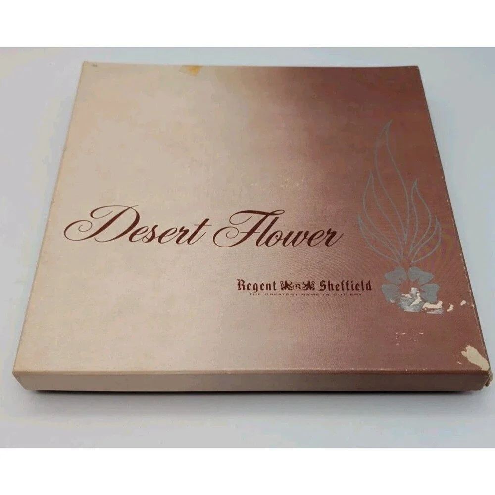 Royal Sheffield Desert Flower Steak Knives 8 Pc England 1960's